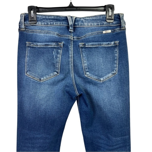 KanCan Jr Women’s Blue Jeans Sz 7/27 Distressed Pockets Stretch Button Fly - Picture 4 of 14